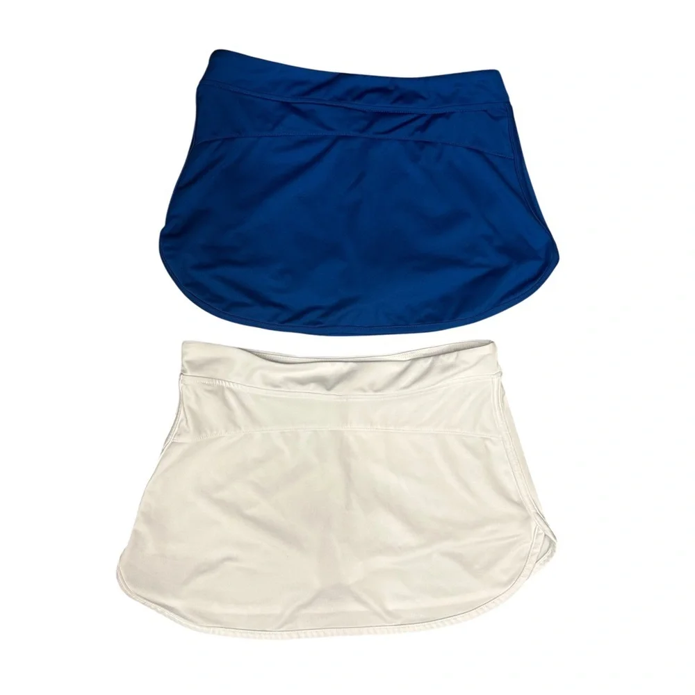 Bundle of 2 BCG tennis skirts YL w/shorts‎ under Royal & white Preowned EUC